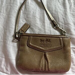 Coach Metallic Bronze/Copper Wristlet Crossbody
